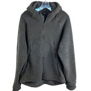 Champion Womens Medium Teddy Bear Fleece Lined Hoodie Jacket Gray Zip-Up EUC